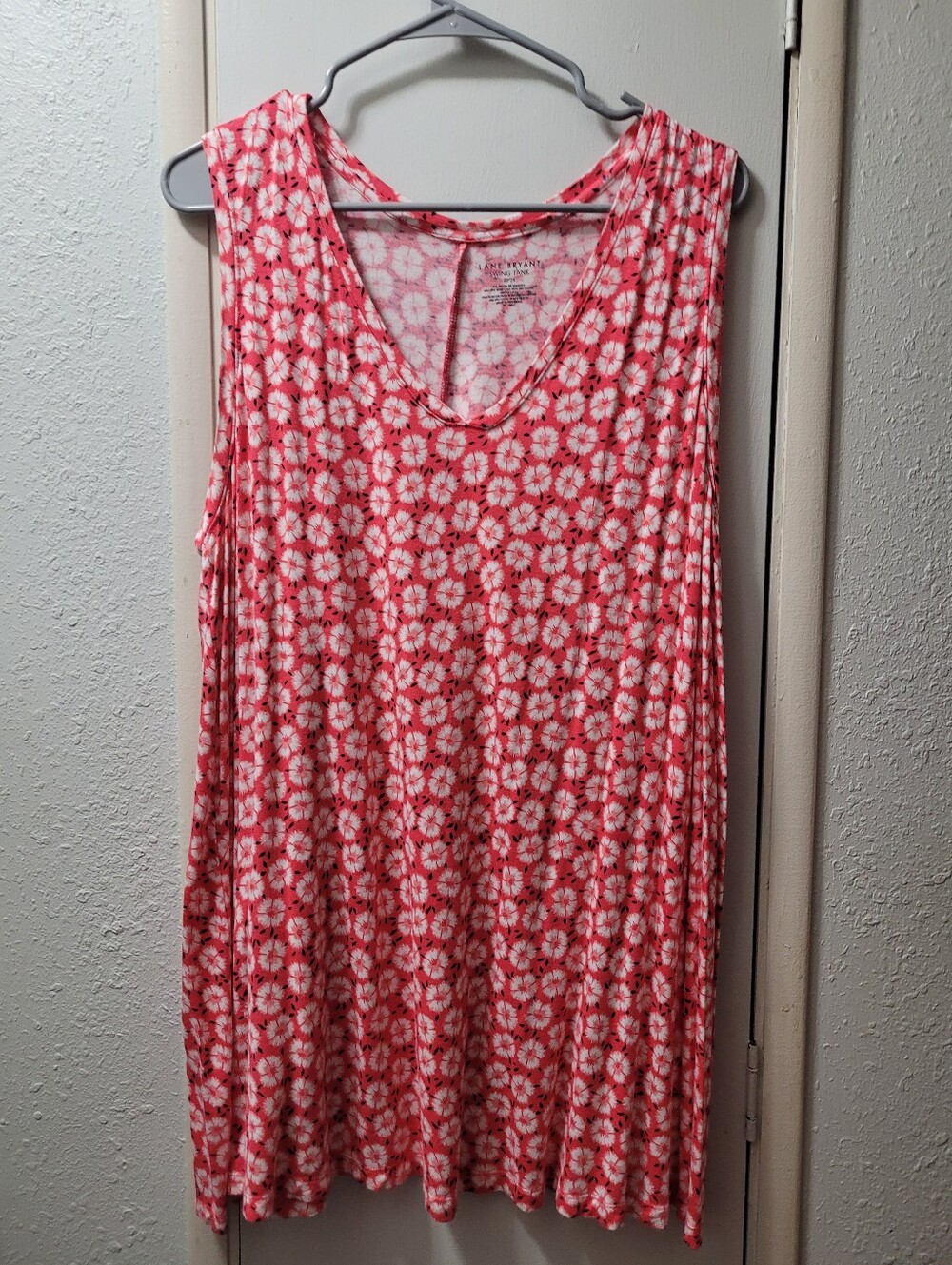 Lane Bryant Size 22/24 Sleeveless Pink Floral Swing Tank Top